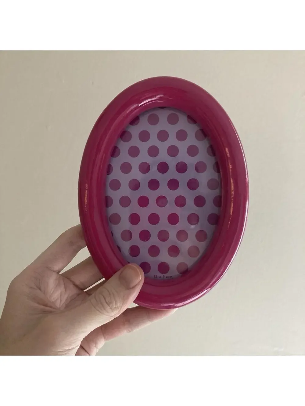 Chunky Bagel Pink Oval Table Mirror Kitsch Dopamine Decor Mid Century